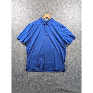 GREG NORMAN HENLEY SHORT SLEEVE SHIRT  WITH SHARK DETAIL Size XL/TG/XG Flaw